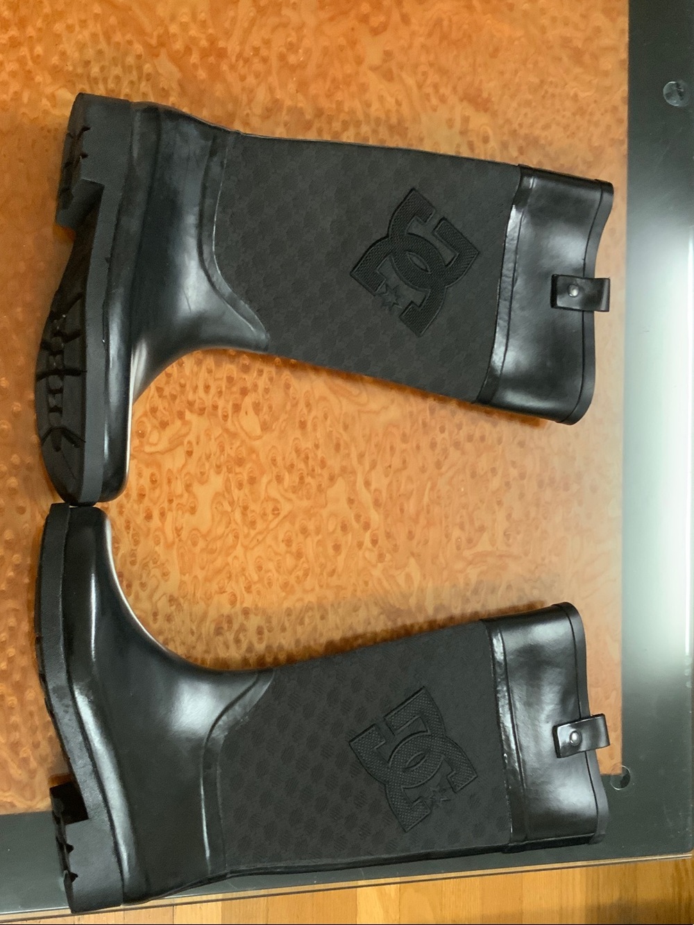 DC Women Black Tall Logo Rain & Snow Boots